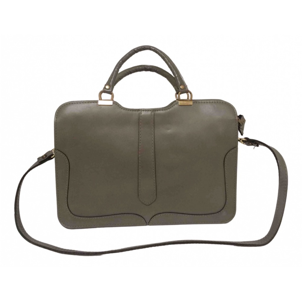 Vintage Gray Leather Crossbody Bag